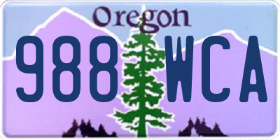 OR license plate 988WCA