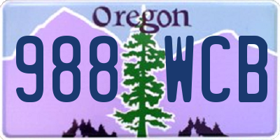 OR license plate 988WCB