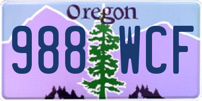 OR license plate 988WCF