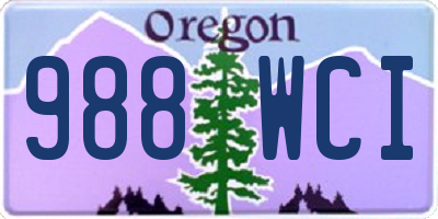 OR license plate 988WCI