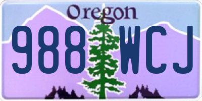 OR license plate 988WCJ