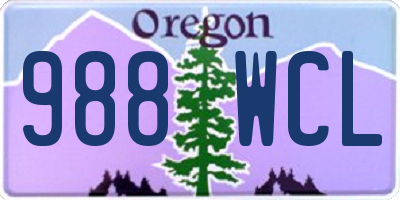 OR license plate 988WCL