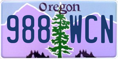OR license plate 988WCN