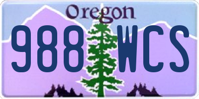 OR license plate 988WCS