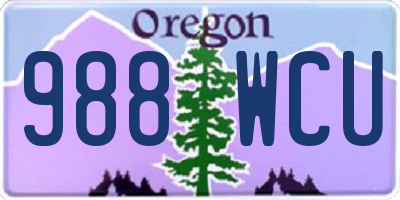 OR license plate 988WCU