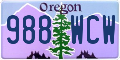 OR license plate 988WCW