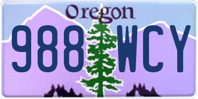 OR license plate 988WCY
