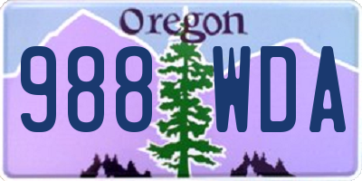 OR license plate 988WDA