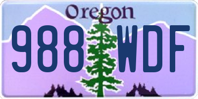 OR license plate 988WDF
