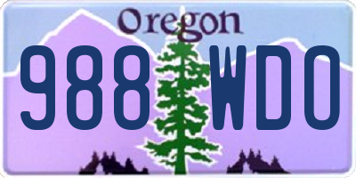 OR license plate 988WDO