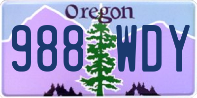 OR license plate 988WDY