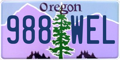 OR license plate 988WEL