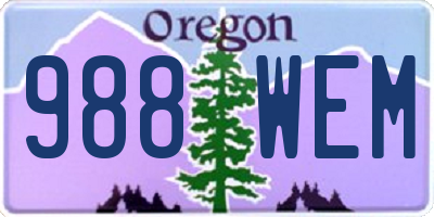 OR license plate 988WEM