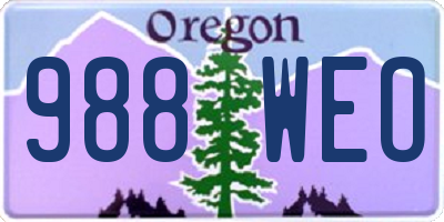 OR license plate 988WEO