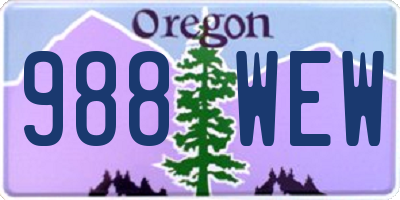 OR license plate 988WEW