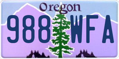 OR license plate 988WFA