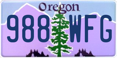 OR license plate 988WFG