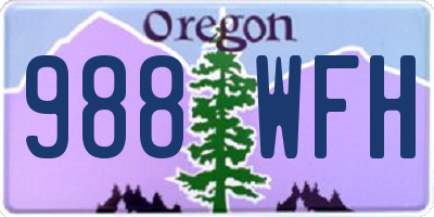 OR license plate 988WFH