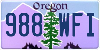 OR license plate 988WFI