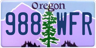 OR license plate 988WFR
