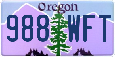 OR license plate 988WFT