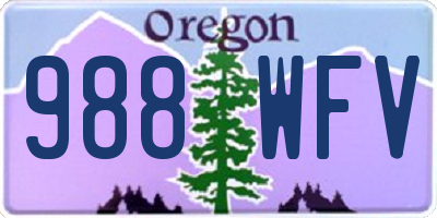 OR license plate 988WFV