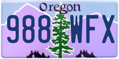 OR license plate 988WFX