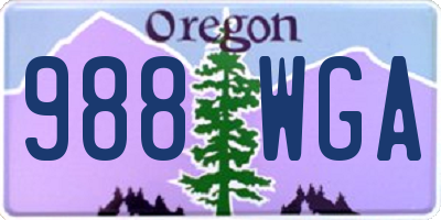 OR license plate 988WGA
