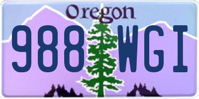 OR license plate 988WGI