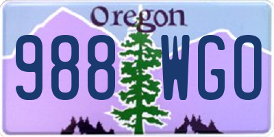 OR license plate 988WGO