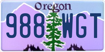 OR license plate 988WGT