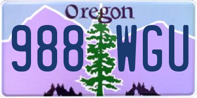 OR license plate 988WGU