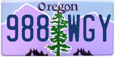 OR license plate 988WGY