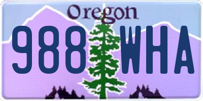 OR license plate 988WHA