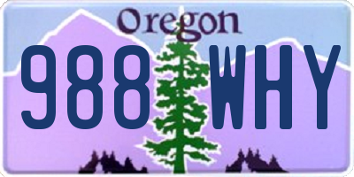 OR license plate 988WHY