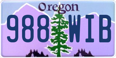 OR license plate 988WIB