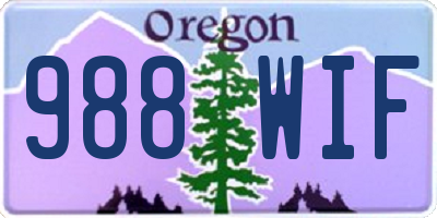 OR license plate 988WIF