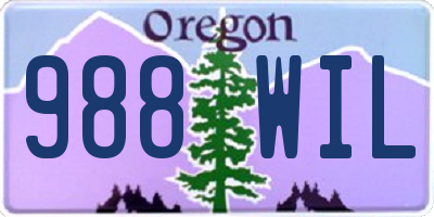 OR license plate 988WIL