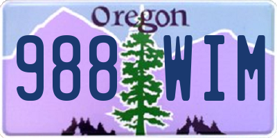 OR license plate 988WIM