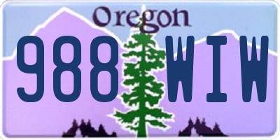 OR license plate 988WIW