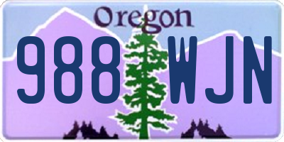 OR license plate 988WJN