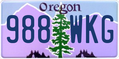 OR license plate 988WKG