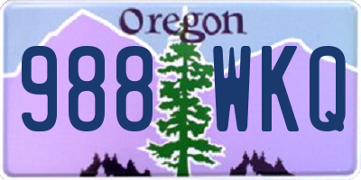 OR license plate 988WKQ