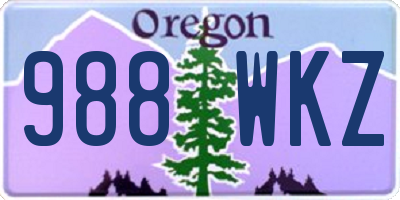 OR license plate 988WKZ