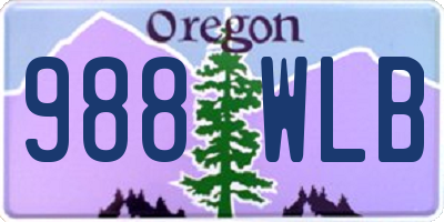 OR license plate 988WLB