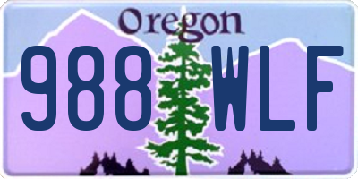 OR license plate 988WLF