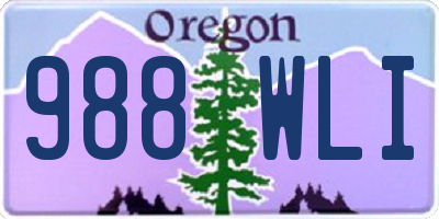 OR license plate 988WLI