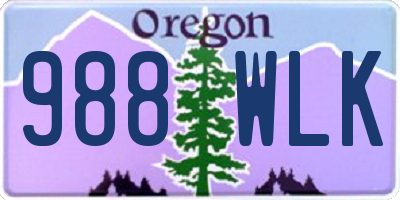 OR license plate 988WLK