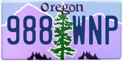 OR license plate 988WNP