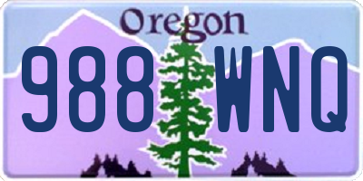 OR license plate 988WNQ